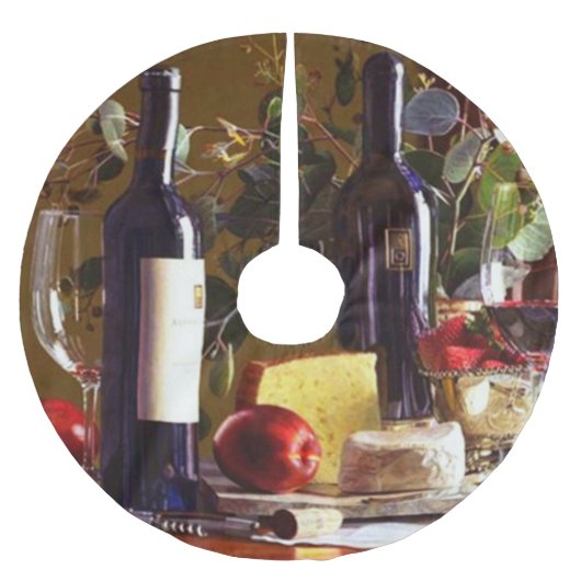 Wine die Stunden in diesem Urlaub! Polyester Weihnachtsbaumdecke (Vorderseite)