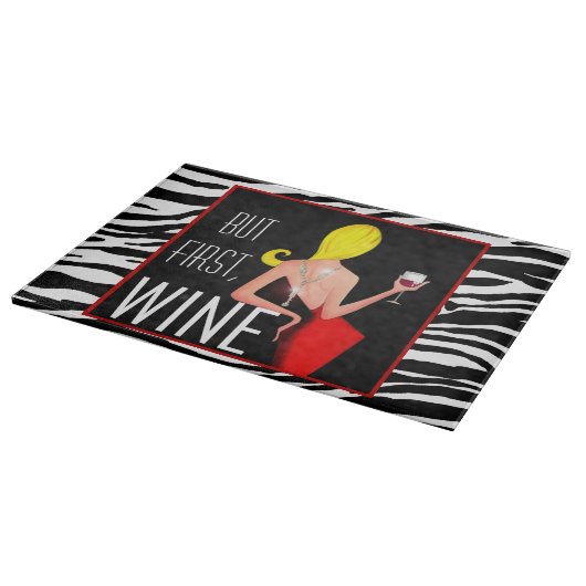 "Wine DIVA" - Aber zuerst, Wein... Schneidebrett (Ecke)