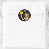 Wine Diva Dark Runder Aufkleber (Tasche)