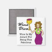Wine Diva "Fabulous" Magnet (Vorderseite/Rückseite)