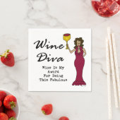 Wine Diva "Wein ist mein Preis für sein Fabelsein" Serviette (Beispiel)
