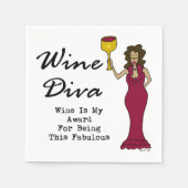 Wine Diva "Wein ist mein Preis für sein Fabelsein" Serviette (Vorderseite)