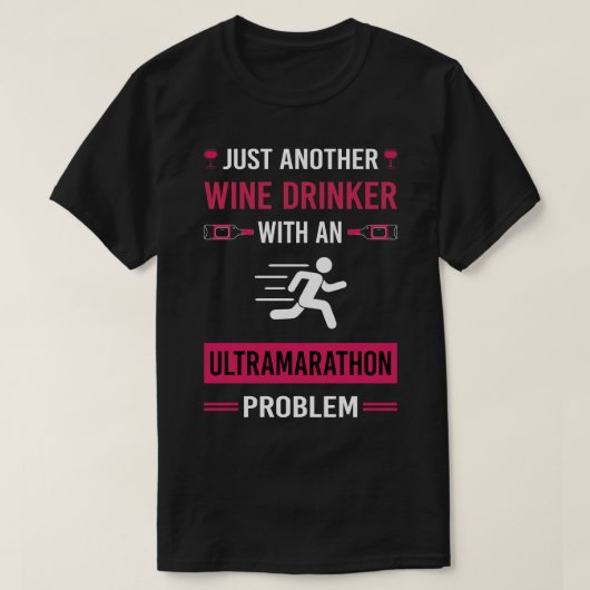 Wine Drinker Ultramarathon Ultra Distance Running T-Shirt (Design vorne)