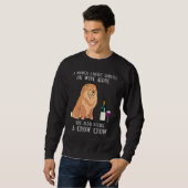 Wine Drinking And Chow Chow Dog Women Girl Sweatshirt (Vorne ganz)