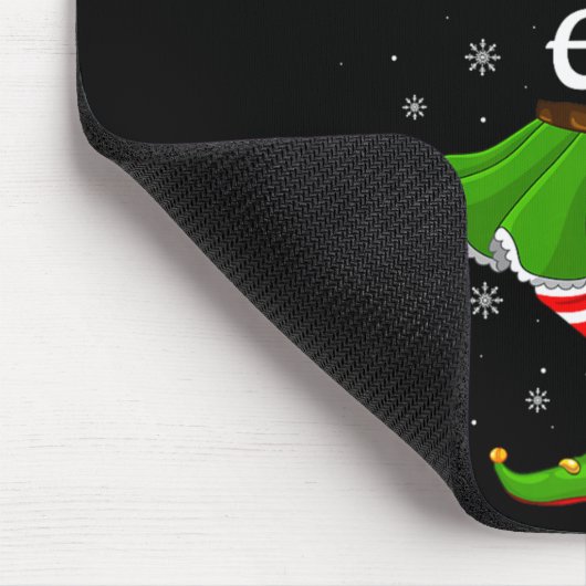 Wine Drinking Elf Christmas Family Girl Women Elf Mousepad (Ecke)