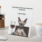 Wine Drinking Sphynx Sockelschild (In SItu)