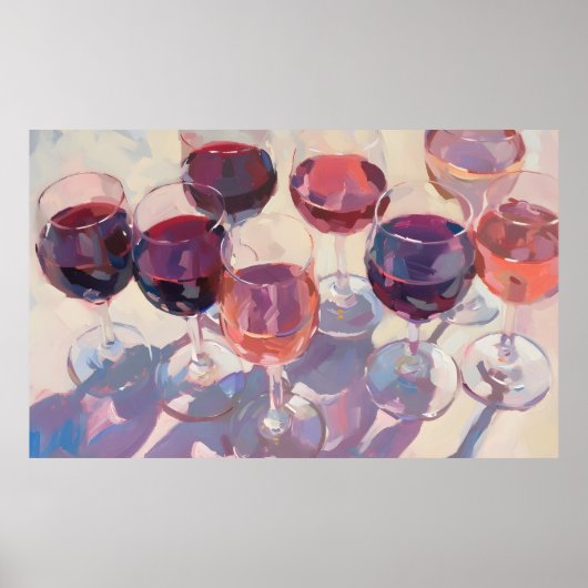 Wine drinks Red Tropical pink wine drink set Poster (Vorne)
