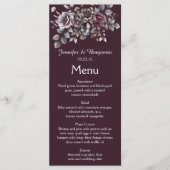 Wine, Dusty Purple, Dark Teal Wedding | Menükarte (Vorderseite)