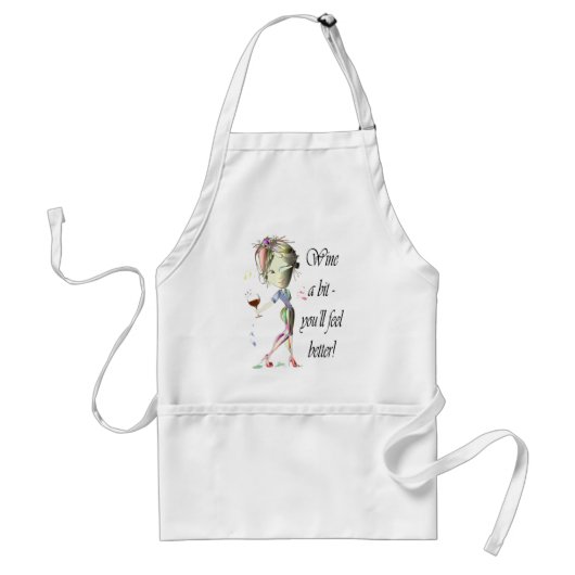 Wine ein Stückchen - Sie fühlen sich besser! Schürze (Vorne)