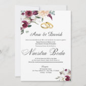 Wine Elegante Watercolor Florenz Einladung zur Hoc (Vorderseite)