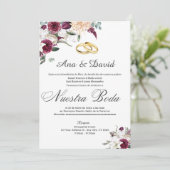 Wine Elegante Watercolor Florenz Einladung zur Hoc (Stehend Vorderseite)