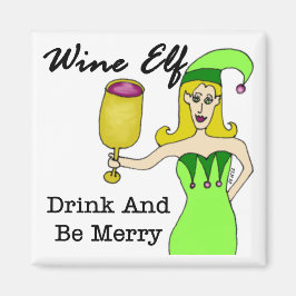 Wine Elf Kühlschrankmagnet