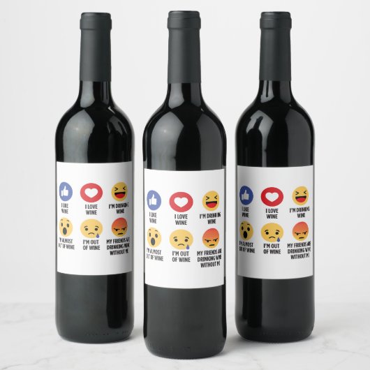 Wine Emojis Weinetikett (Flaschen)