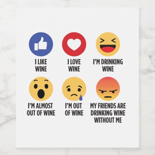 Wine Emojis Weinetikett (Einzelnes Label)