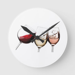 "WINE ENTHUSIAST" CLOCK RUNDE WANDUHR