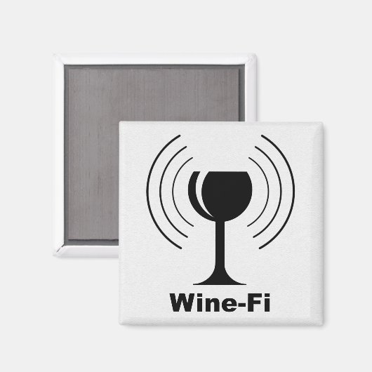 Wine-Fi Waves Black Wine Glass Magnet (Vorderseite/Rückseite)