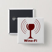 Wine-Fi Waves Burgund Weinglas Button (Vorne & Hinten)