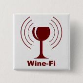 Wine-Fi Waves Burgund Weinglas Button (Vorderseite)