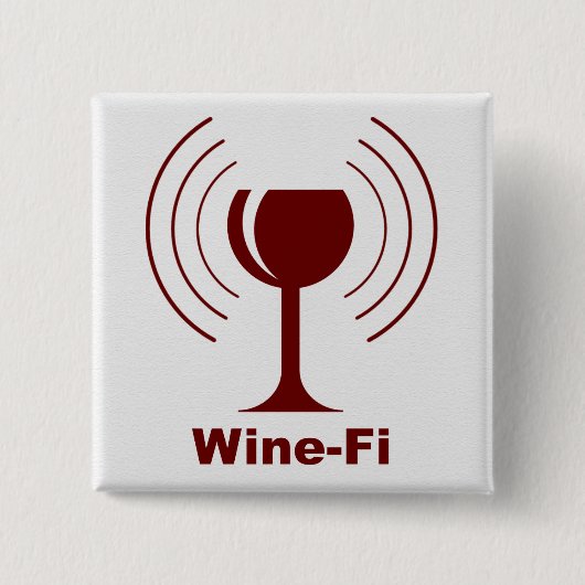 Wine-Fi Waves Burgund Weinglas Button (Vorderseite)