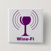 Wine-Fi Waves Lila Weinglas Button (Vorderseite)