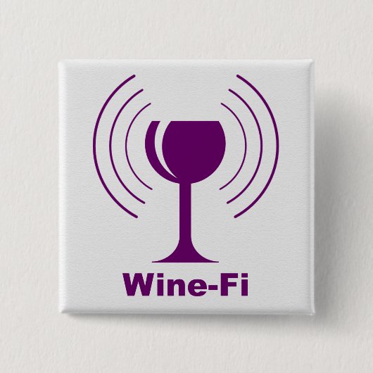 Wine-Fi Waves Lila Weinglas Button (Vorderseite)
