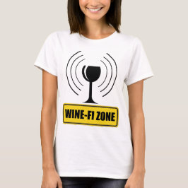 Wine-Fi Zone Funny Wine Glass WiFi Wellen T-Shirt