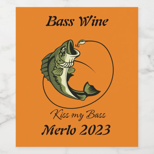 Wine Fishing Labels Weinetikett (Einzelnes Label)