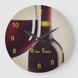 Wine Flasche und Glas Design Wand-Uhr Große Wanduhr