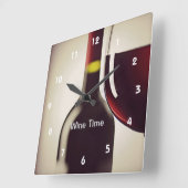 Wine Flasche und Glas Design Wand-Uhr Quadratische Wanduhr (Winkel)