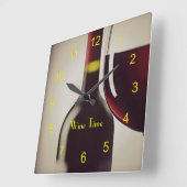 Wine Flasche und Glas Design Wand-Uhr Quadratische Wanduhr (Winkel)