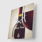 Wine Flasche und Glas Design Wand-Uhr Quadratische Wanduhr (Winkel)