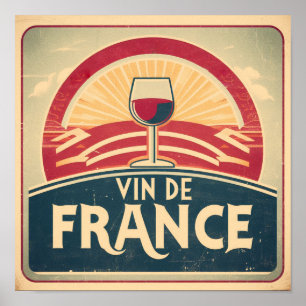 wine, Frankreich, french, vintage, red wine Poster