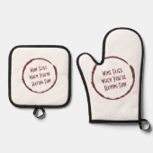 Wine Funny Ofenhandschuh & Topflappen-Set (Vorderseite)