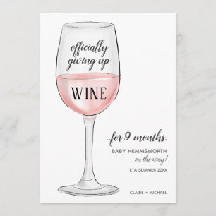 Wine Funny Pregnancy Announcement Card geben Ankündigung