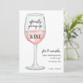 Wine Funny Pregnancy Announcement Card geben Ankündigung (Stehend Vorderseite)