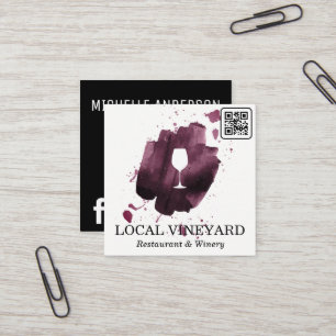 Wine Glass Ausdruckspinsel QR-Code Quadratische Visitenkarte