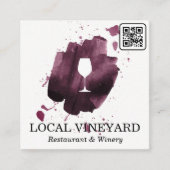 Wine Glass | Ausdruckspinsel | QR-Code Quadratische Visitenkarte (Vorderseite)