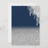 Wine Glass Balloons Glitzer Tropfen Blue Retiremen Einladung (Rückseite)