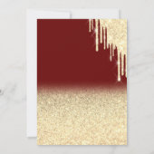 Wine Glass Balloons Glitzer Tropfen Red Quinceañer Einladung (Rückseite)