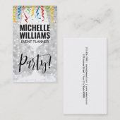 Wine Glass | Bokeh | Confetti-Party Visitenkarte (Vorne/Hinten)