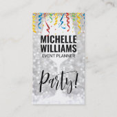 Wine Glass | Bokeh | Confetti-Party Visitenkarte (Vorderseite)