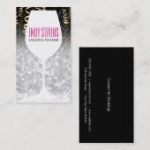 Wine Glass | Bokeh, Confetti Visitenkarte (Vorne/Hinten)