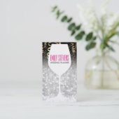 Wine Glass | Bokeh, Confetti Visitenkarte (Stehend Vorderseite)