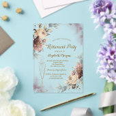 Wine Glass Dark Roses Retirement Acryleinladungen (In Situ (Hochzeit))