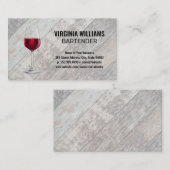 Wine Glass | Hintergrund hölzerner Boards Visitenkarte (Vorne/Hinten)