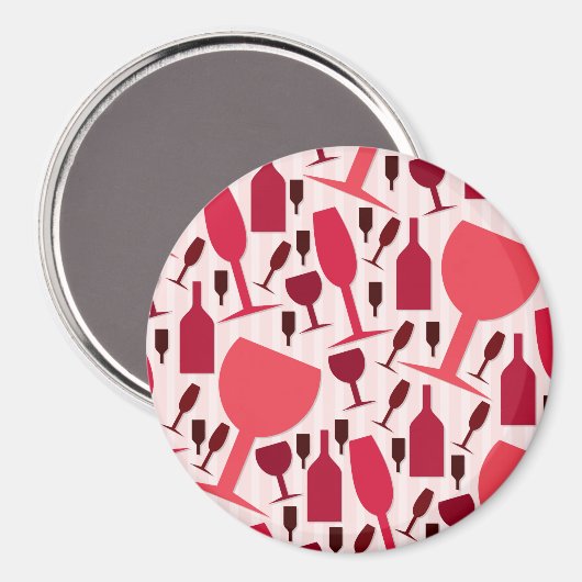 Wine glass pattern magnet (Vorderseite/Rückseite)