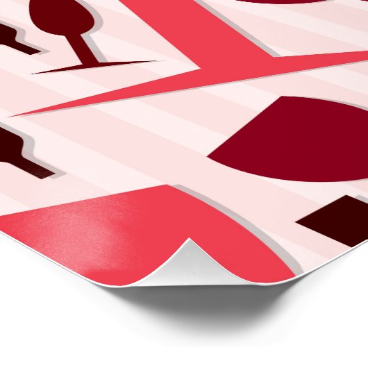 Wine glass pattern poster (Ecke)