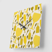 Wine glass pattern quadratische wanduhr (Winkel)