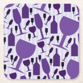 Wine glass pattern rechteckiger pappuntersetzer (Vorderseite)