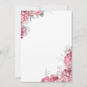  Wine Glass Pink  Roses Bridal Luncheon Einladung (Rückseite)